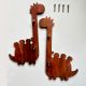 Handcrafted Acacia Wood Dino Cabinet Handles Set